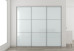Fully Framed Sliding Wardrobe Doors Greenish white Glass with Horizontal Strips