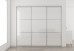 Slim Line Framed Sliding Wardrobe Doors Super white Glass With Horizontal Strips