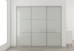 Slim Line Framed Sliding Wardrobe Doors Greenish White Glass with Horizontal Strips
