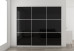 Slim Line Framed Sliding Wardrobe Doors Black Glass Finish With Horizontal Strips
