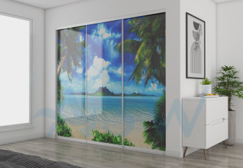 Slim Line Framed Sliding Wardrobe Doors Custom Print Glass