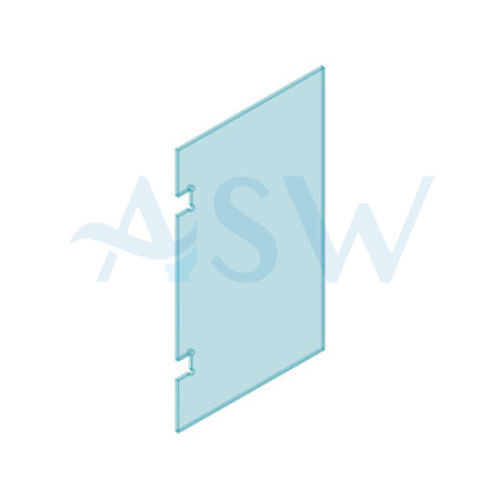 POLARIS Clearglaze Frameless Hinge Panel 12mm Clear Toughened Channel Glass 