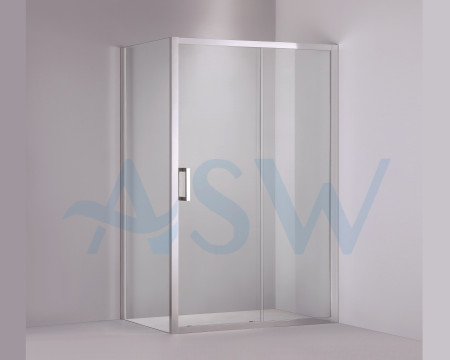 Semi Frameless Shower Screen Corner shape with Sliding Door 2000H adjustable