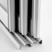 Slim Line Framed Sliding Wardrobe Doors Grey Mirror with horizontal strips