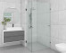 Frameless Shower Screen Corner Door hinged of wall & Return 2050H