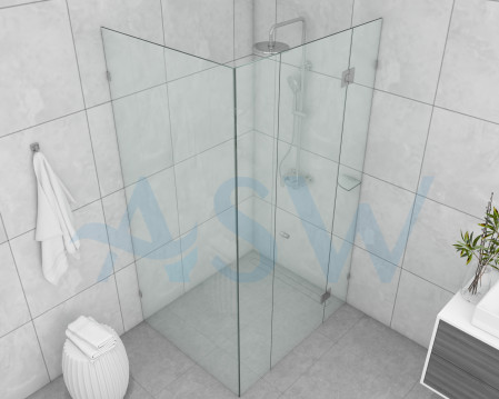 Frameless Shower screen Corner Hinge Panel & Door & Infill & Return 2050H